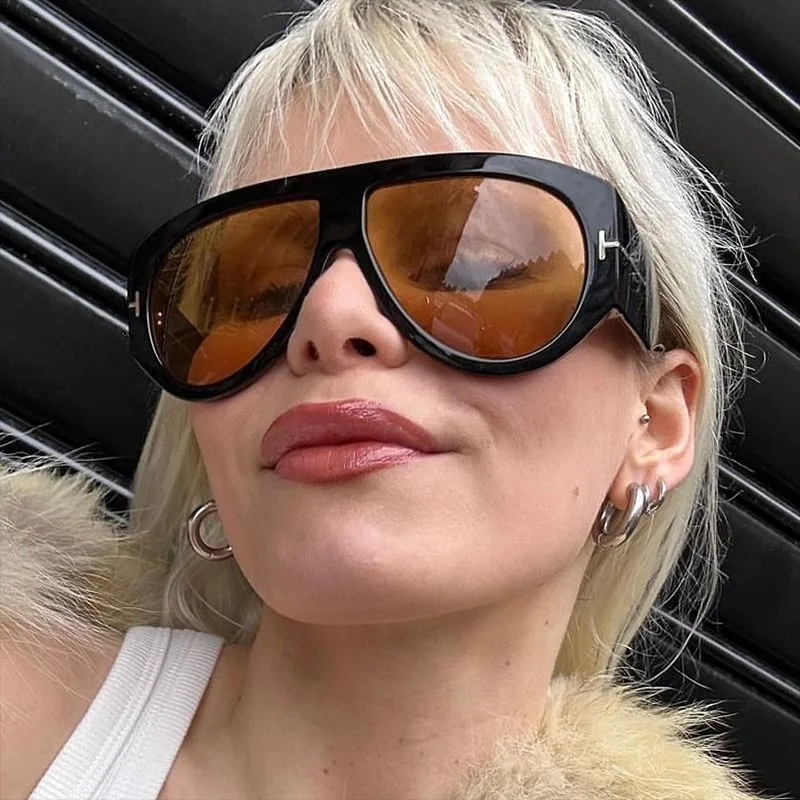 الاتجاه المتضخم الطيار النظارات الشمسية للنساء الرجال T على شكل إطار كبير يندبروف شعبية فاسق نظارات شمسية UV400 ظلال 2025
