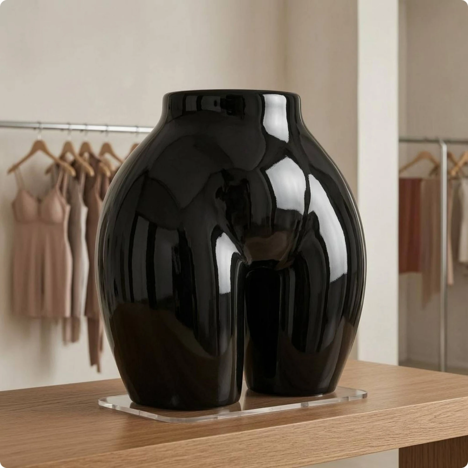 Buttocks Display Form Polished Finish Female Hips Mannequin exposedTop Mannequin Torso No Base Stackable Dress Form Lightweight