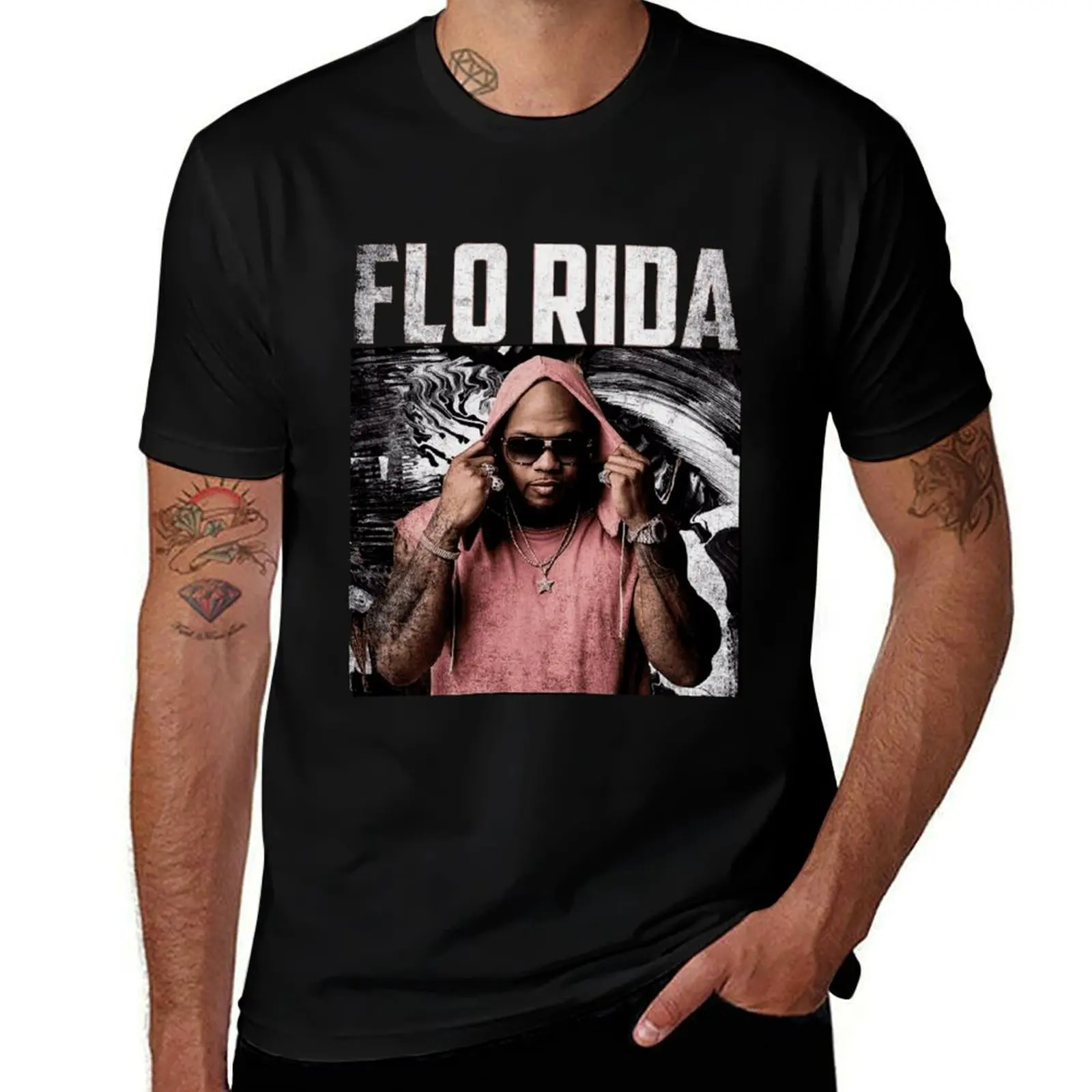 Flo Rida T-Shirt vintage anime shirt Short sleeve tee mens t shirt graphic