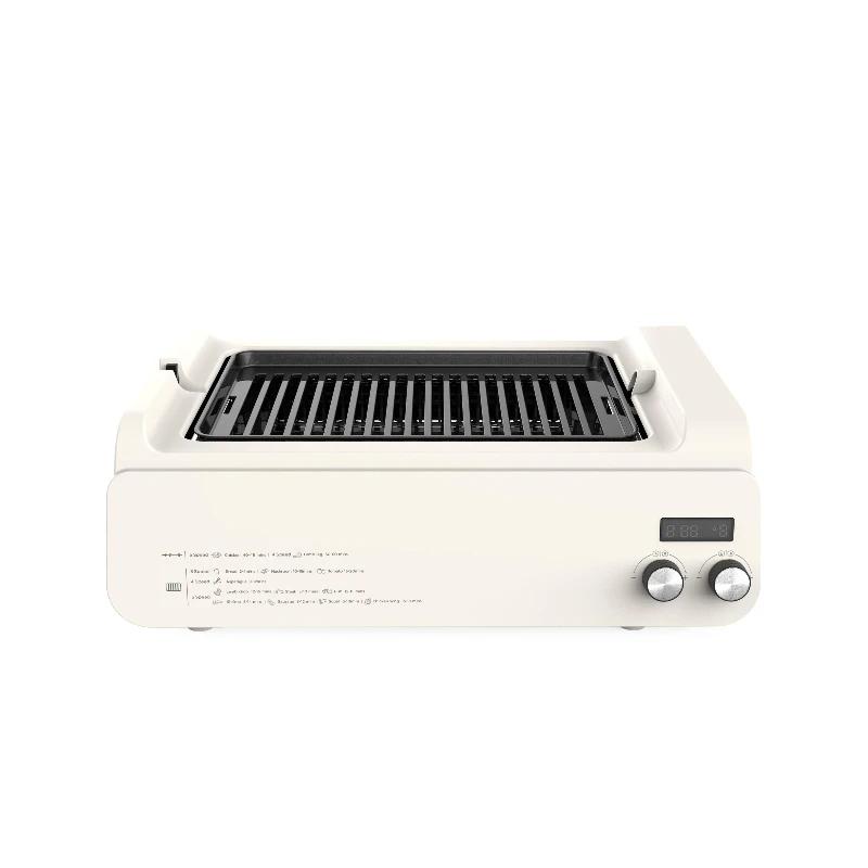 Three-in-one electric barbecue skewer household automatic rotary skewer indoor smokeless barbecue grill