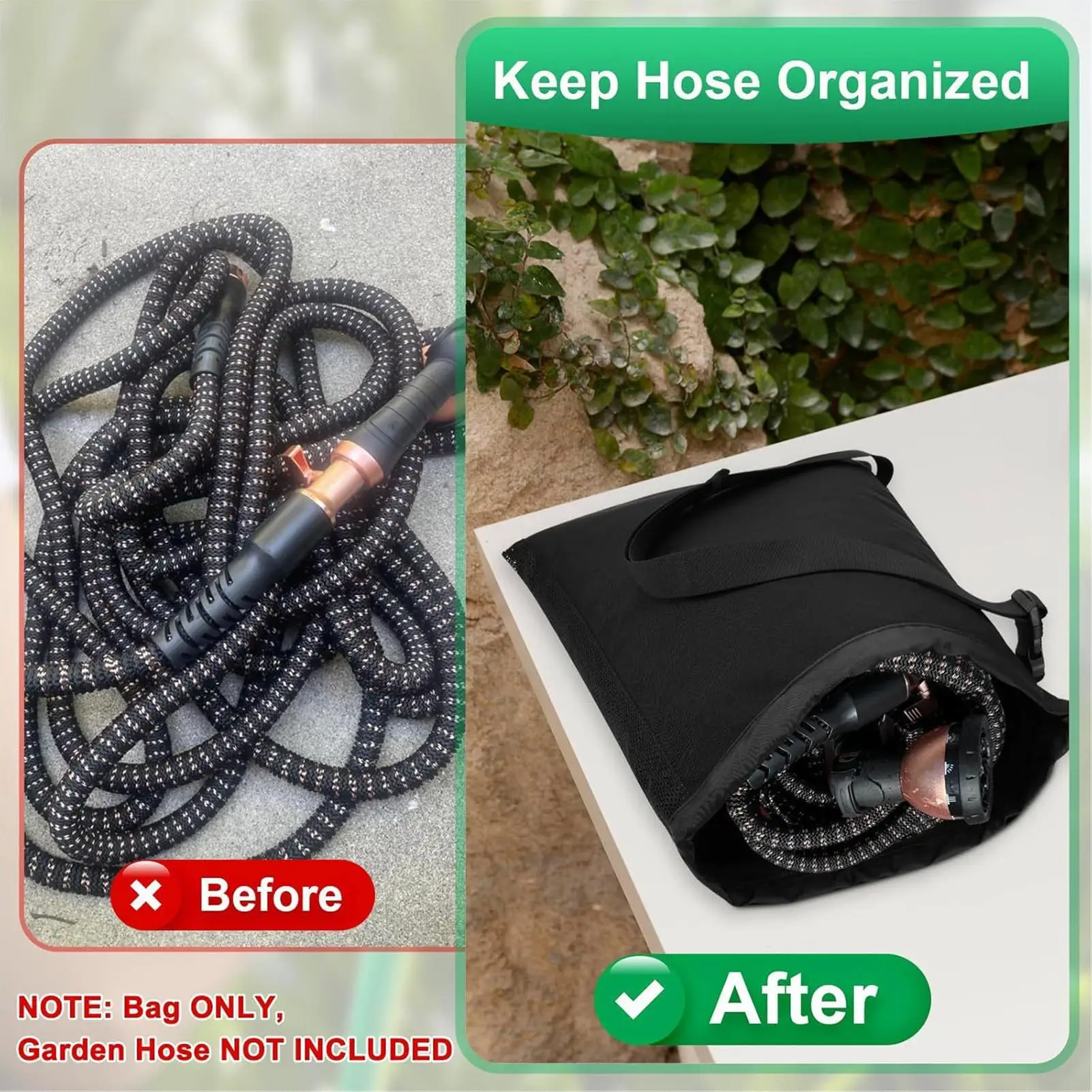 

Hose Bag Waterproof Expandable Organizer Oxford Fabric Garden Hose Storage Bag For Patio Garden Outdoor Garage Shed Lawn Farm