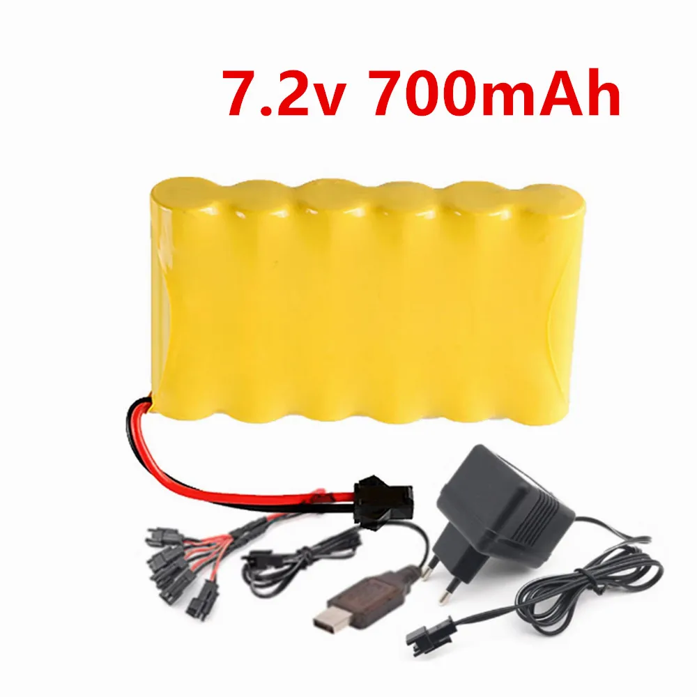 7.2V 700mAh Ni-CD AA Battery for RC Toys Cars Boats Tanks Robots - High Capacity Remote Control Rechargeable Batteria