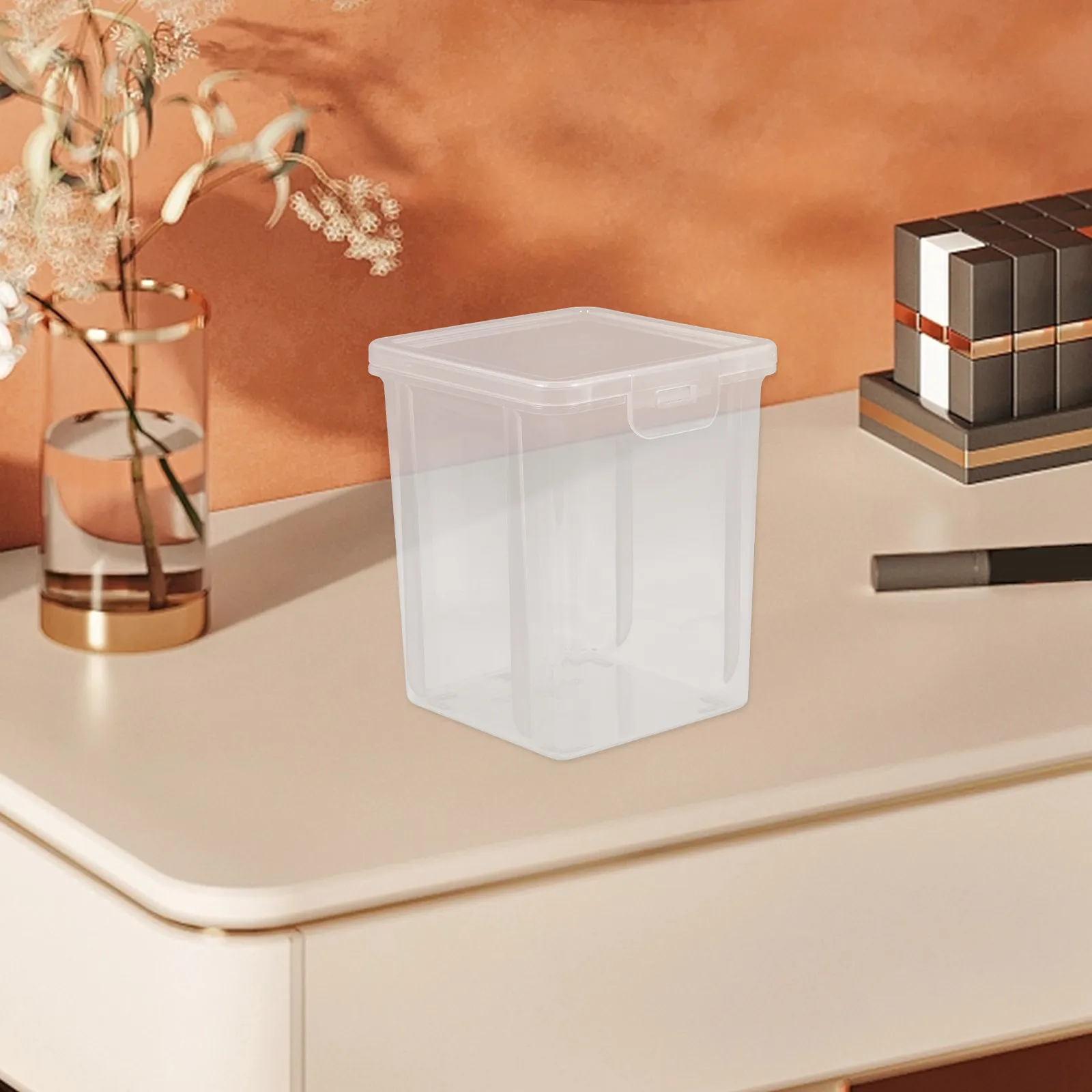 2Pcs Storage Boxes Transparent Desktop Organizer Multipurpose Clear Container for Jewelry Stationery Classroom Office Makeup