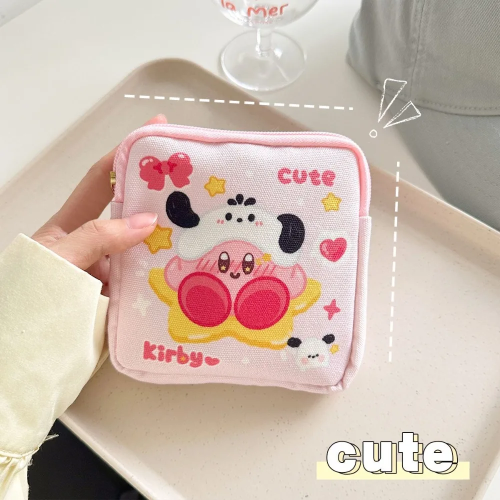 

Star Kirby My Melody Kuromi Sanitary Napkins and Cotton Swabs Storage Bag for Students Cartoon Anime Large Capacity Storage Bag