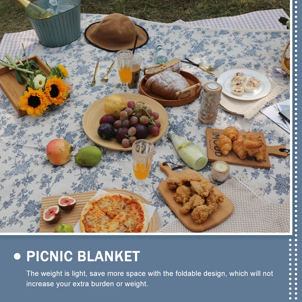 

Waterproof Picnic Mat Large Foldable Beach Camping Blanket Cotton Linen PVC Material Protects Wet Sand Grass Dirt Suitable