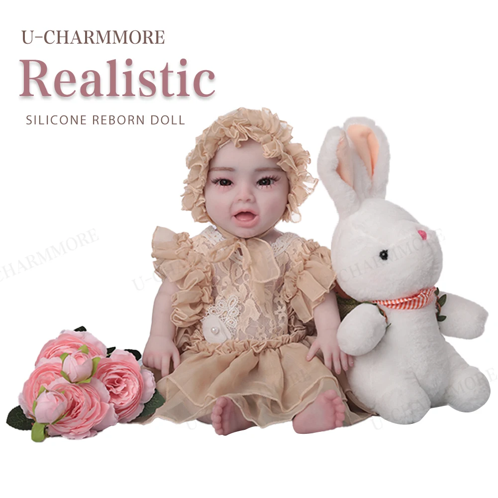 U-charmmore 17.7inch 2700g 100% Full Body Silicone Reborn Baby Doll Realistic Dolls for Children Christmas Toys