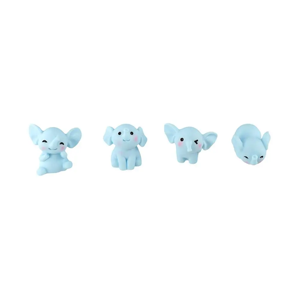 Creative Cute Elephant Ornaments DIY Cartoon Resin Animal Model 3D Elephant Micro Landscape Ornaments