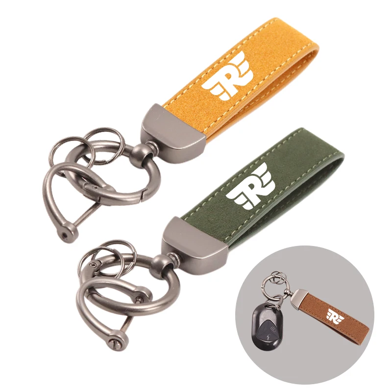 Motorcycle High-Grade Leather Keychain Metal Keyring Accessories For Royal Enfield Bullet/Meteor/Classic 350 500 Interceptor 650