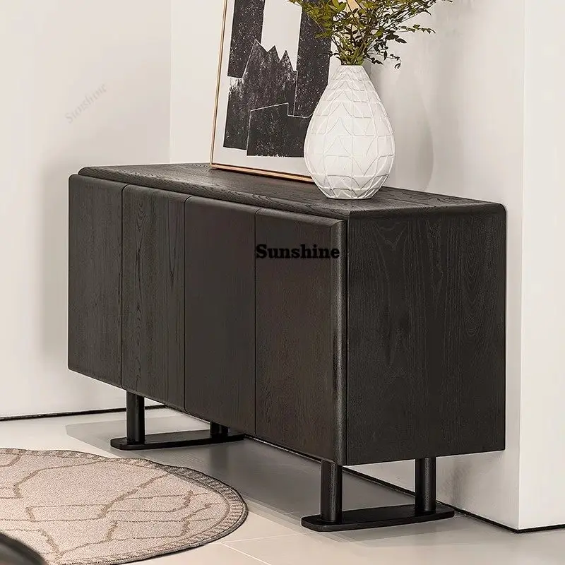 Italian simple side cabinet retro living room entrance locker