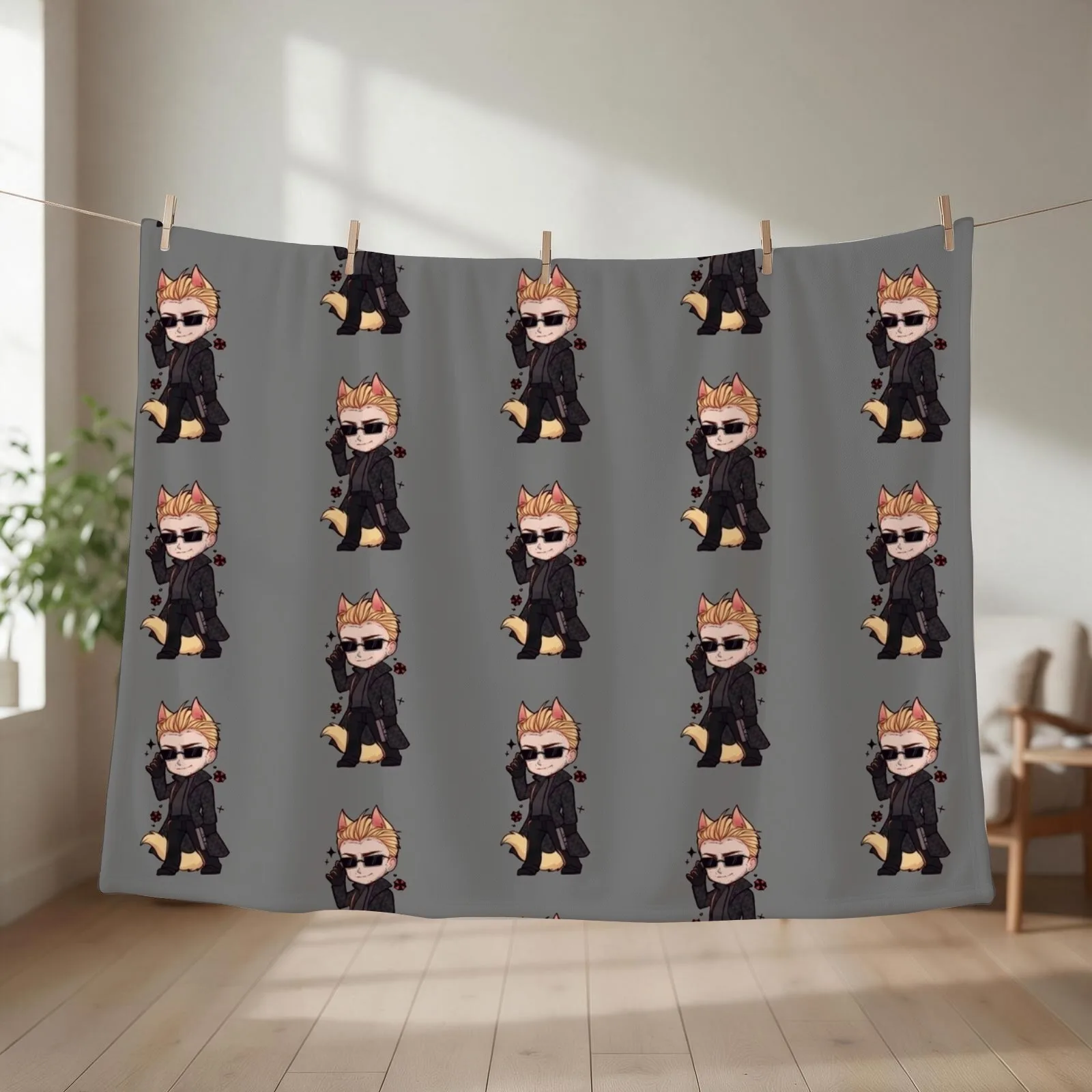 New albert wesker chibi Throw Blanket couch cozy soft plush fuzzy picnic outdoor blanket