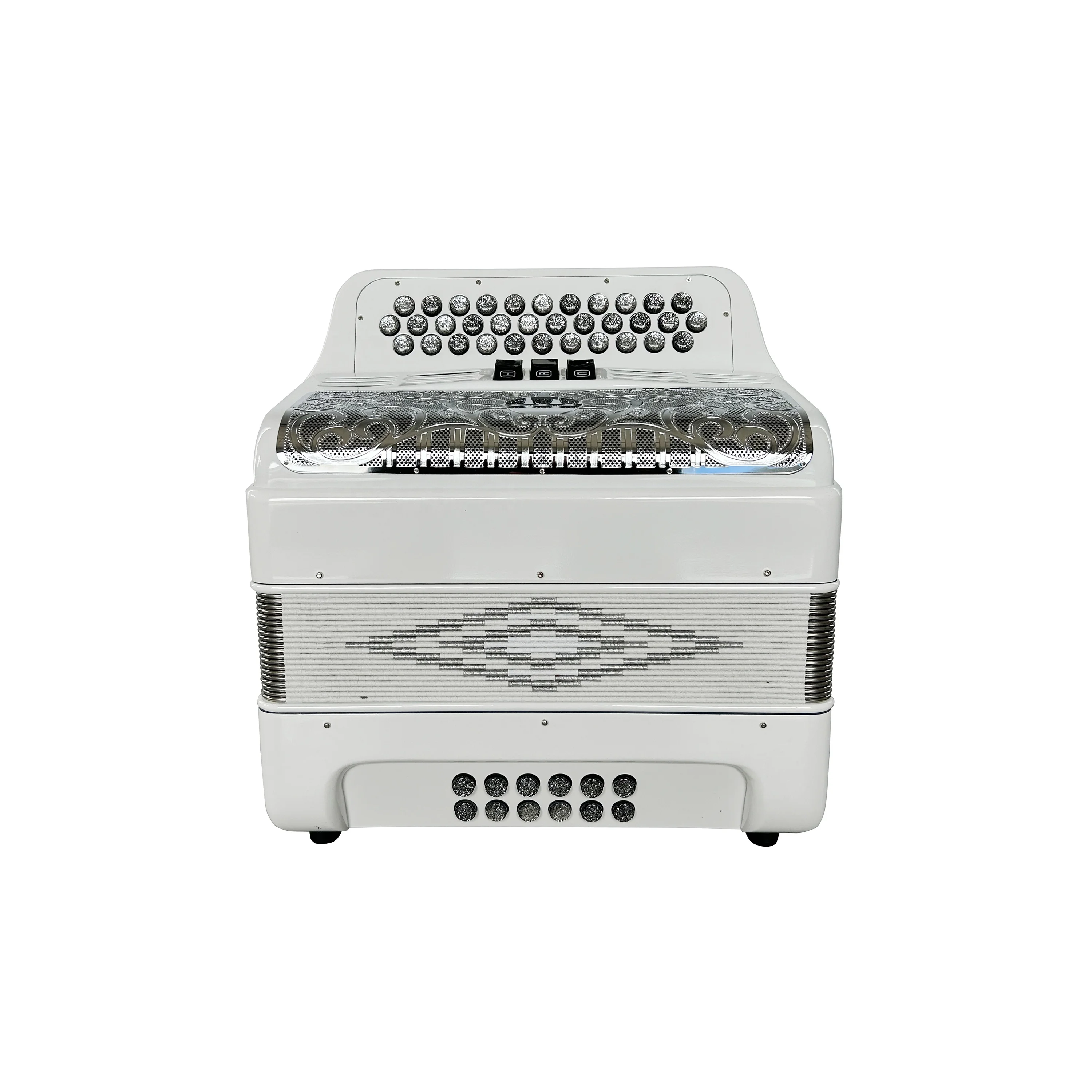 34 Button Diatonic Accordion 12 Bass 3 Registers Professional Button Accordion Musical Instrument for Beginners Adults