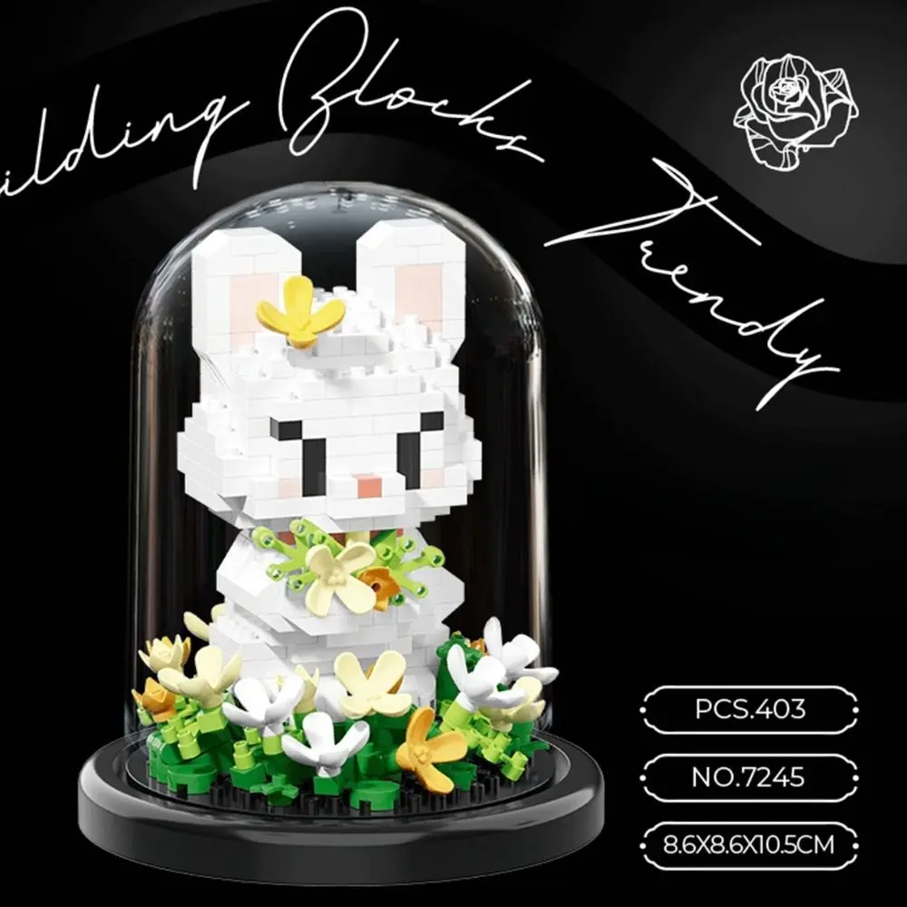 

Нежные садовые строительные блоки для животных, ручная работа с пылезащитным чехлом, собранные горшечные растения, розы, строительные подарки на день рождения