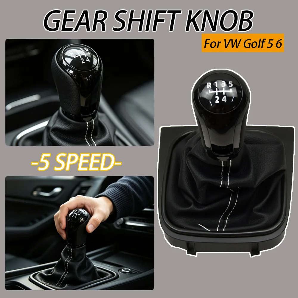 Manual 5 6 Speed Gear Shift knob Complete Gaiter Boot For Volkswagen VW Golf 5 Golf 6 MK5 MK6 R32 GTI 2004-2009