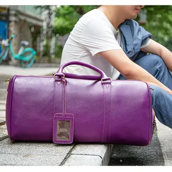 Bolsa de viagem de couro genuíno, grande capacidade, macio, preto, couro de vaca, casual, alta qualidade, couro de vaca, bolsa de ombro