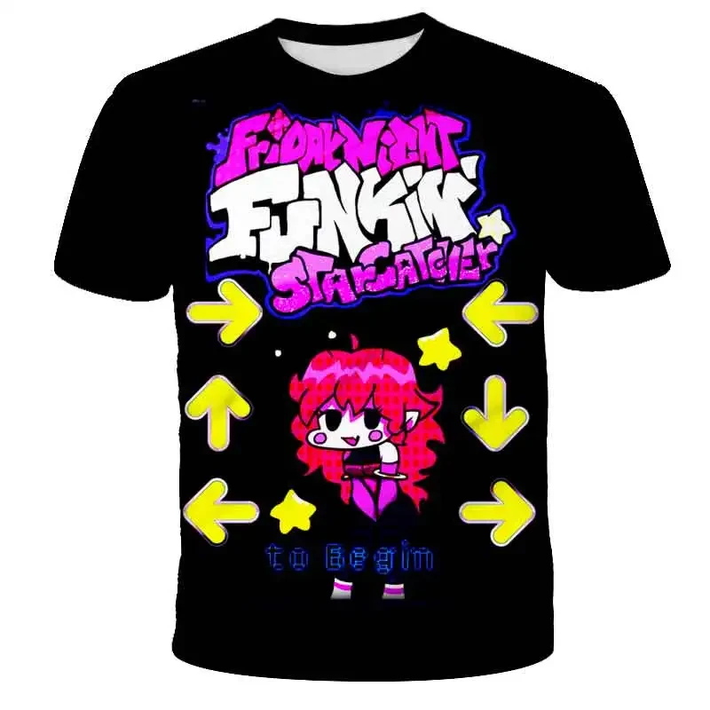 Hot Sold Kids Friday Night Funkin 3D T-Shirt Boys Cartoon Game Summer Funny Short Sleeve Children Tee Girl Tops Anime Clothing