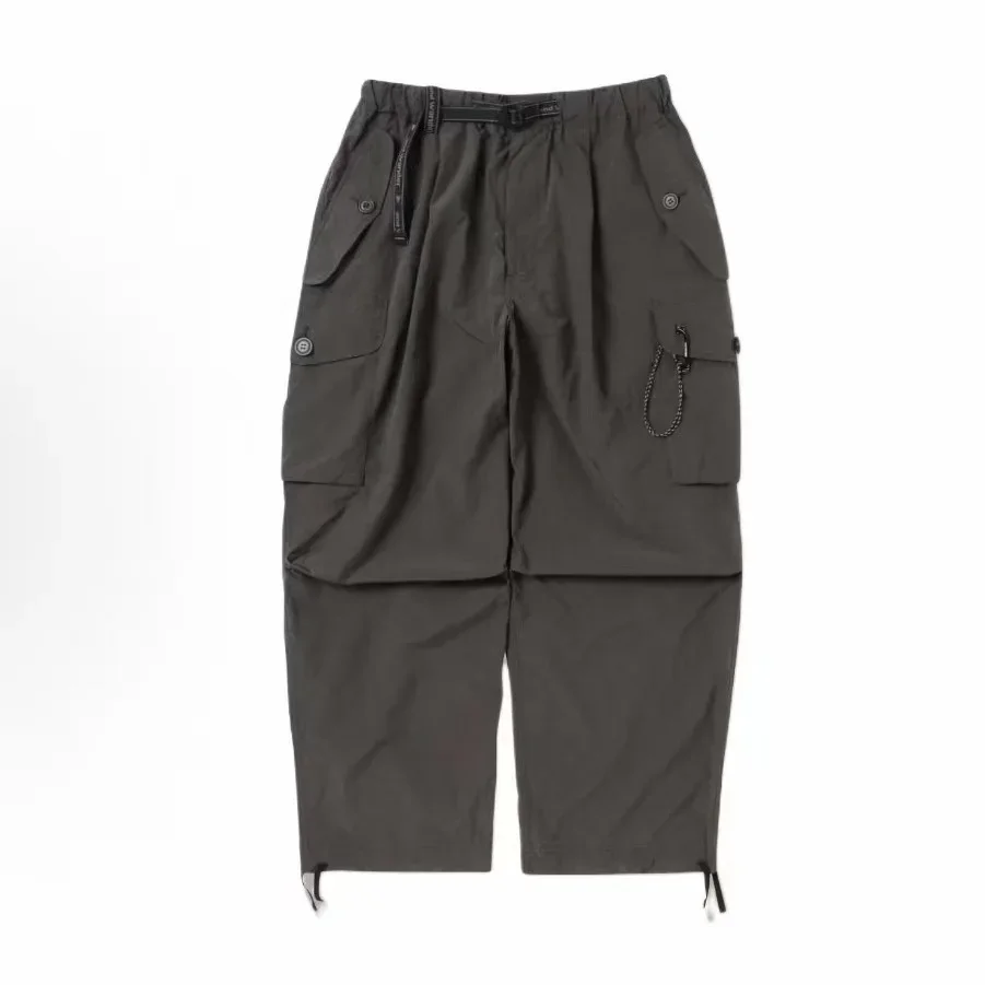 Men Women High Vis Reflective Triangle Multi-Pocket Baggy Wide Leg Trousers Casual Cargo Baggy Trousers Urban Outdoor