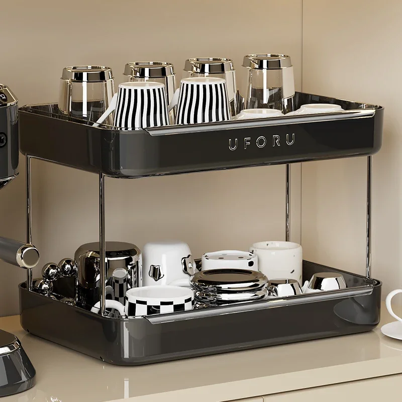 

Многослойная сушилка для чашек со встроенным поддоном для капель, органайзер для стекла для воды большой емкости для офиса, гостиной, органайзер
