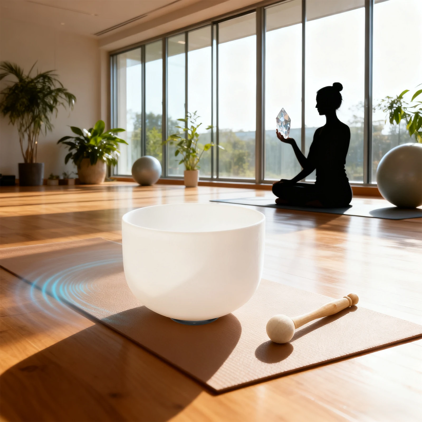 Bol chantant, bol chantant de 10 pouces, bol chantant en quartz 440 Hz, bol de guérison sonore givré pour la méditation, la guérison sonore du yoga