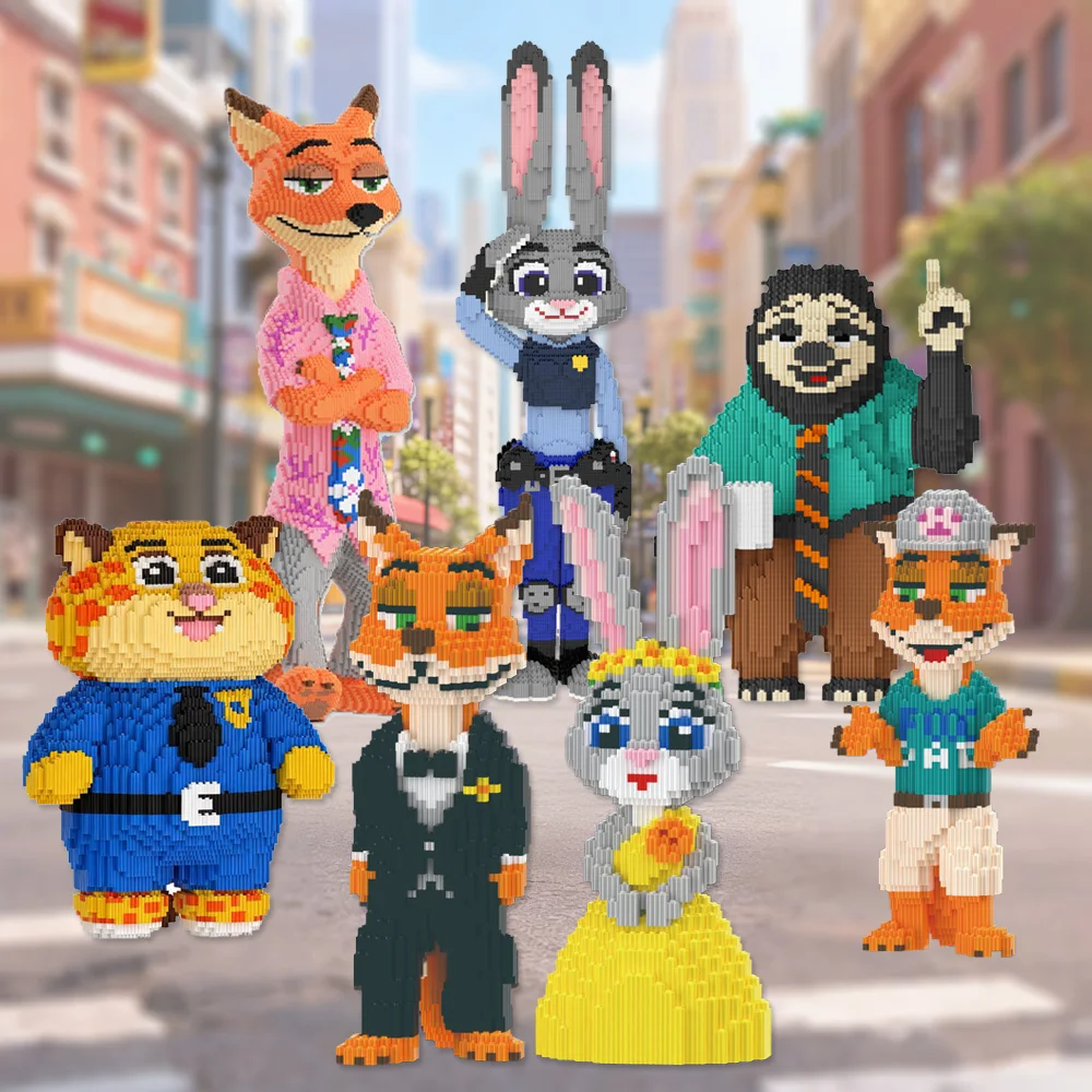 

Disney Zootopia Building Blocks Nick Judy Model Benjamin Sloth Bricks Cartoon Movie Figure Toys For Kids Christmas Gift