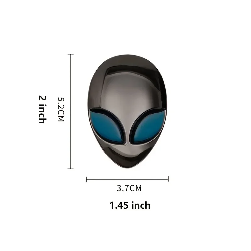 2pcs Alien Head Auto Heck Emblem Badge Sticker Decal car Fender Auto 3D For all car Bike Motobike