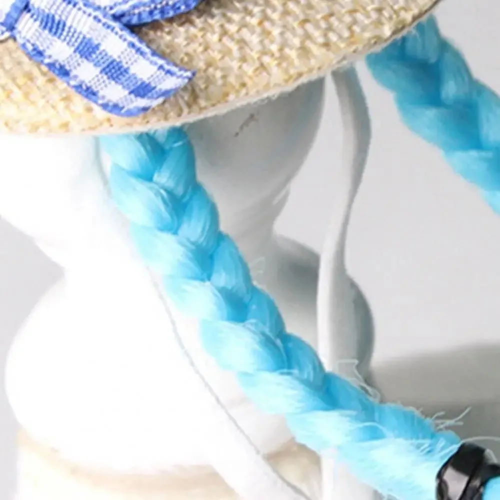 

Funny Parrot Sun Hat Adjustable with Elastic Strap Double Braids Hat Lightweight Breathable Hamster Knitted Hat Party