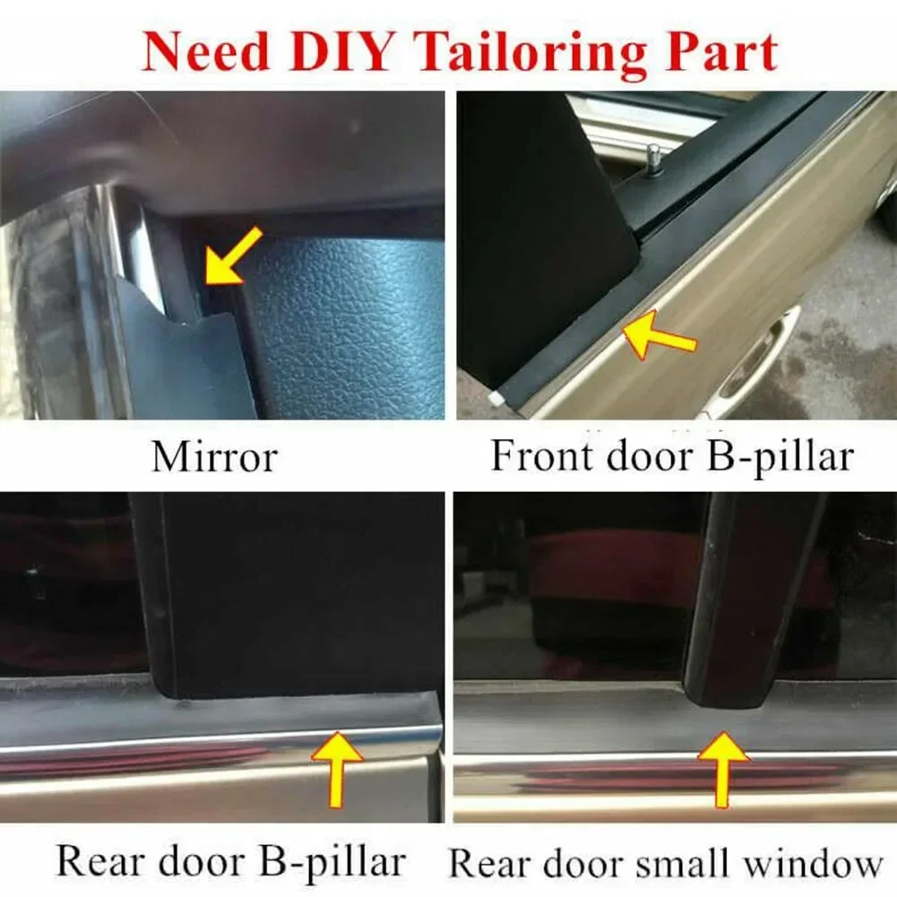 Car Side Door Glass Seal Weatherstrip Rain Visor Universal  Sealing Strip Noise Insulation Anti-Dust Interior Accessories