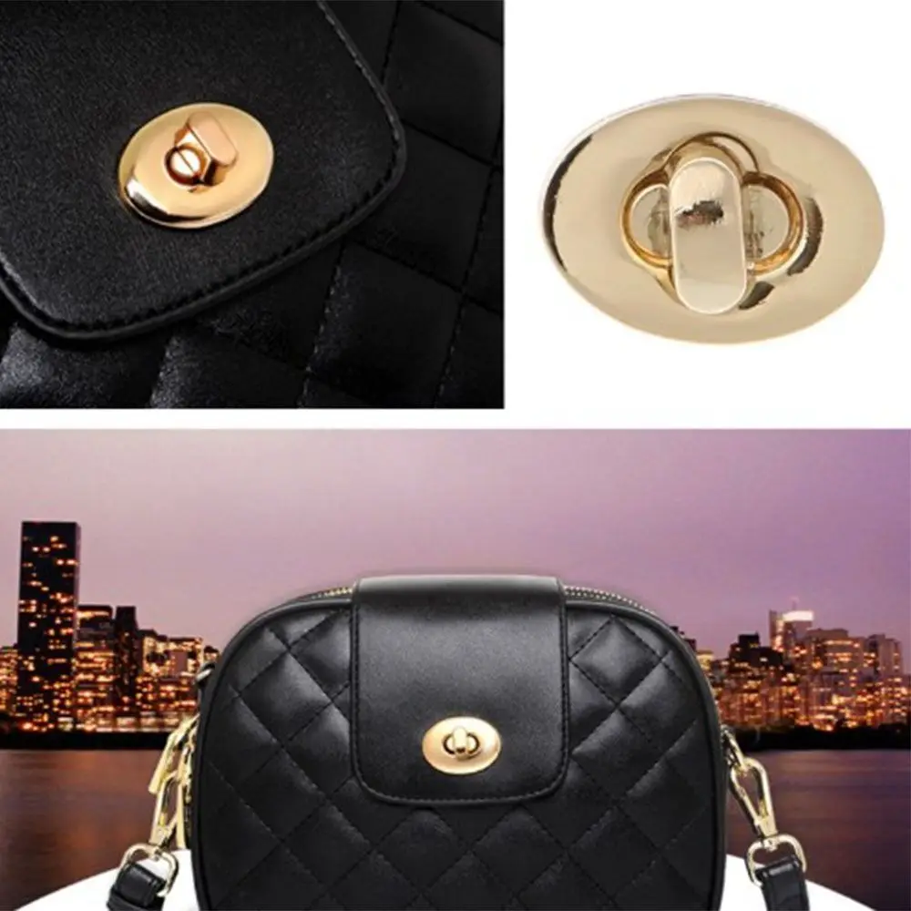 Practical Oval Egg Shape Handbag Turn Lock Hardware DIY Clasp