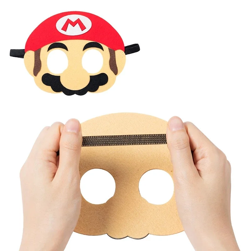 12pcs Super Mario Bros Party Felt Masks Cartoon Kids Birthday Party Decoration Cosplay Costumes Prop Baby Shower Decor Supplies