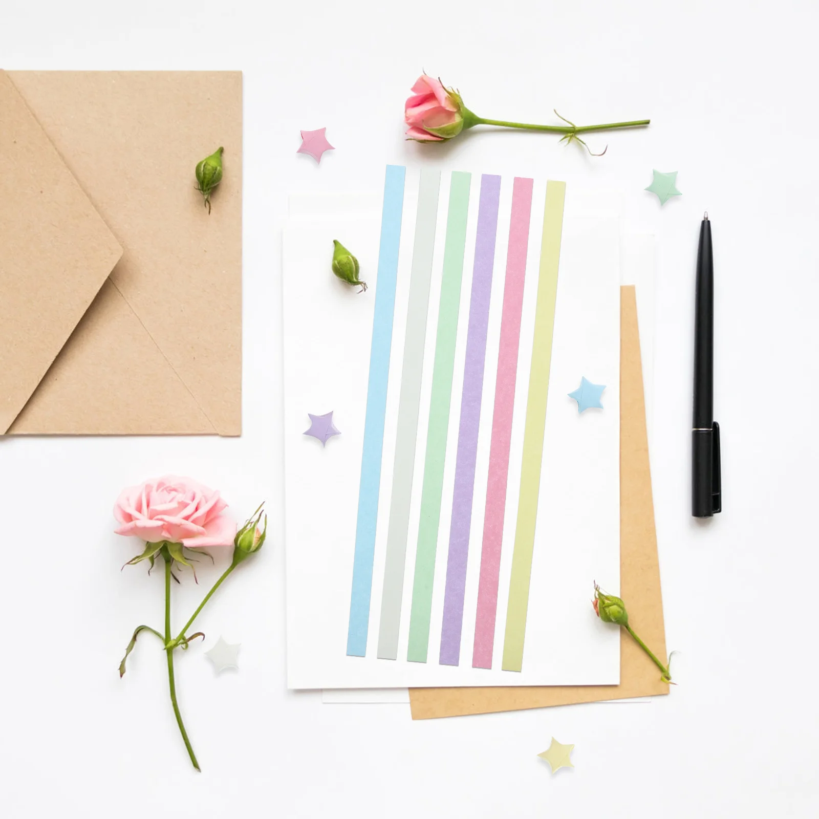 540 قطعة شرائط ورق على شكل نجمة أوريغامي باستيل ملون محكم ورق نجمة محظوظة للمنزل والمدرسة لتزيين الحرف اليدوية