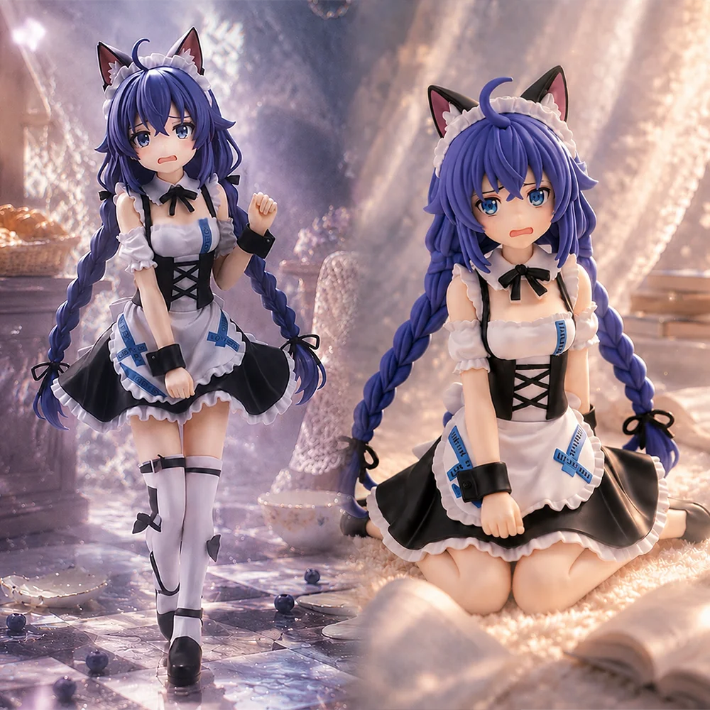 1 Stück 20cm/7,87 Zoll Sitzende und Stehende Roxy Migurdia Figur, Katzenmädchen-Maid PVC-Statue, Anime-Sammlermodell, Desktop- und Auto-Ornament, Geschenk