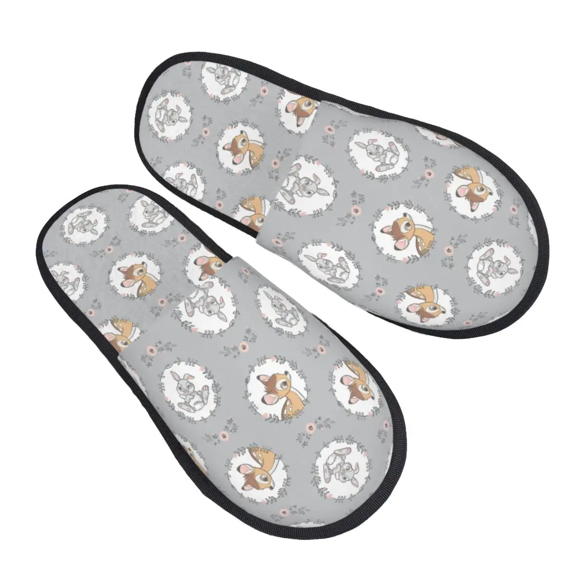 

Изготовленные на заказ тапочки из пены с эффектом памяти Бэмби, женские мягкие теплые домашние тапочки с рисунком оленя