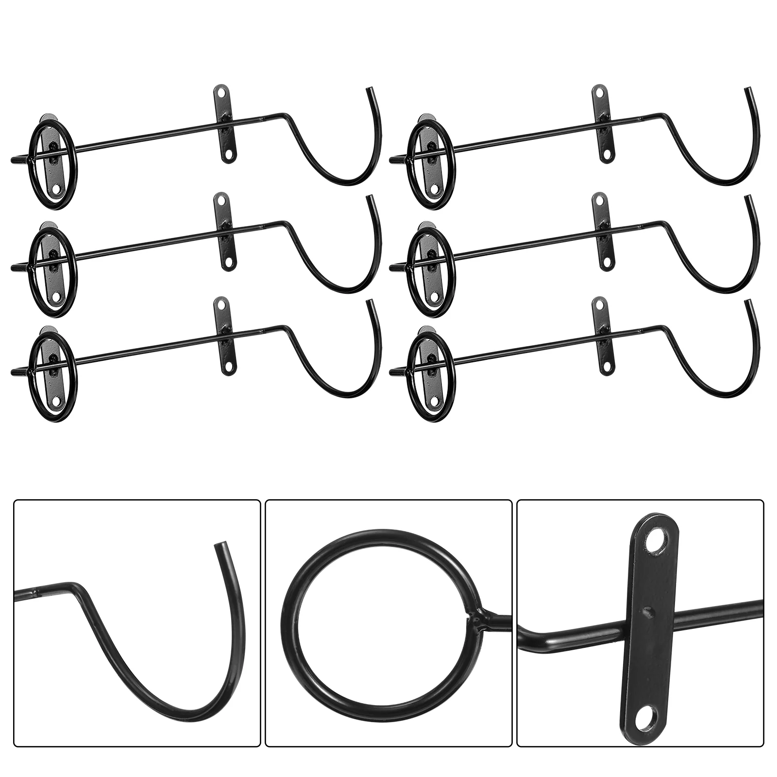 

6pcs Red Racks Iron Wall Hanging Racks Wall Display Racks (Black) red bottle holder iron rack