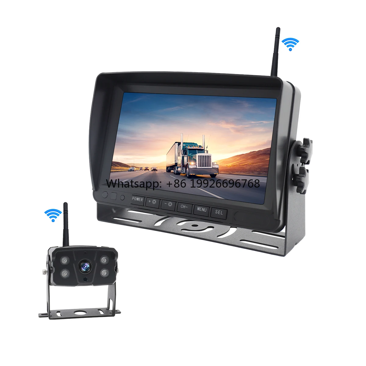 7 pulgadas Quad Wireless 1080P impermeable IP68 Ir visión nocturna cámara de visión trasera de respaldo y sistema de Monitor para RV/remolque/camión