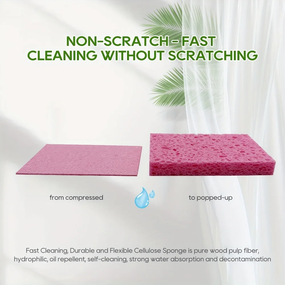 Biodegradable Dish Sponge Kitchen Cellulose Sponges Super Absorbent Wood Pulp Cotton Cellulose Wet Sponge