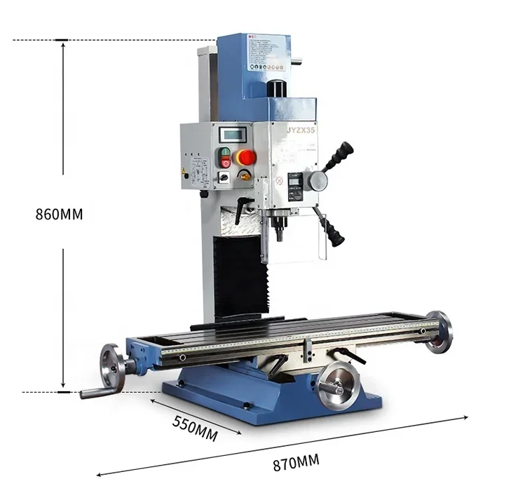 

JYZX35 Auto feed vertical Drilling And Milling Machine with 3axis DRO Drill Mill Machine