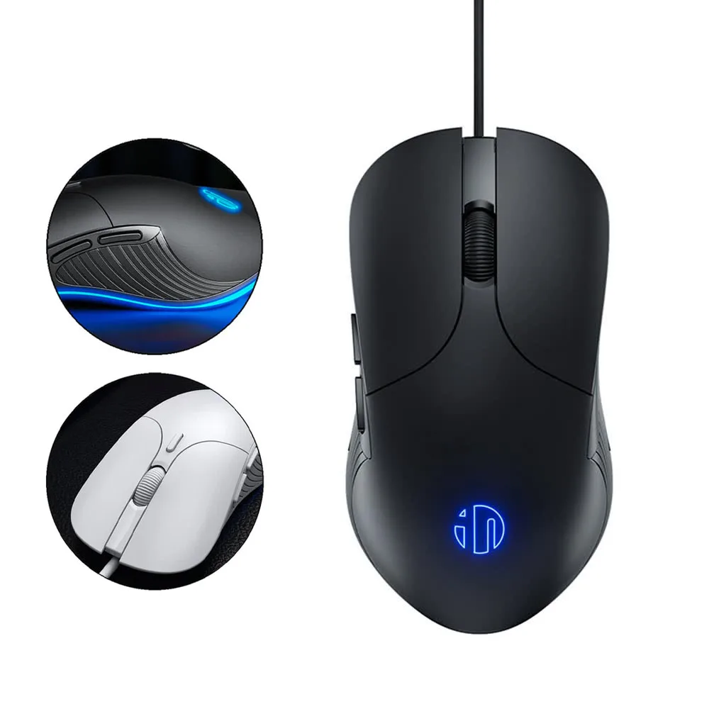 INPHIC Wired Mouse Silent Office Gaming Mouse For PC And Laptops Universal Glow Mouse 8800dpi Colorful Light Office Mouse Mute