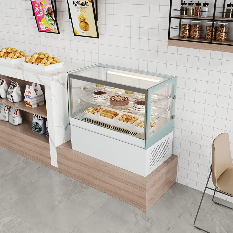 TDH-F09 225W Ventilated Refrigeration Paint Board Curved Cake Cabinet With Open Door LED Light Ice Cream Display Cooler Chiller