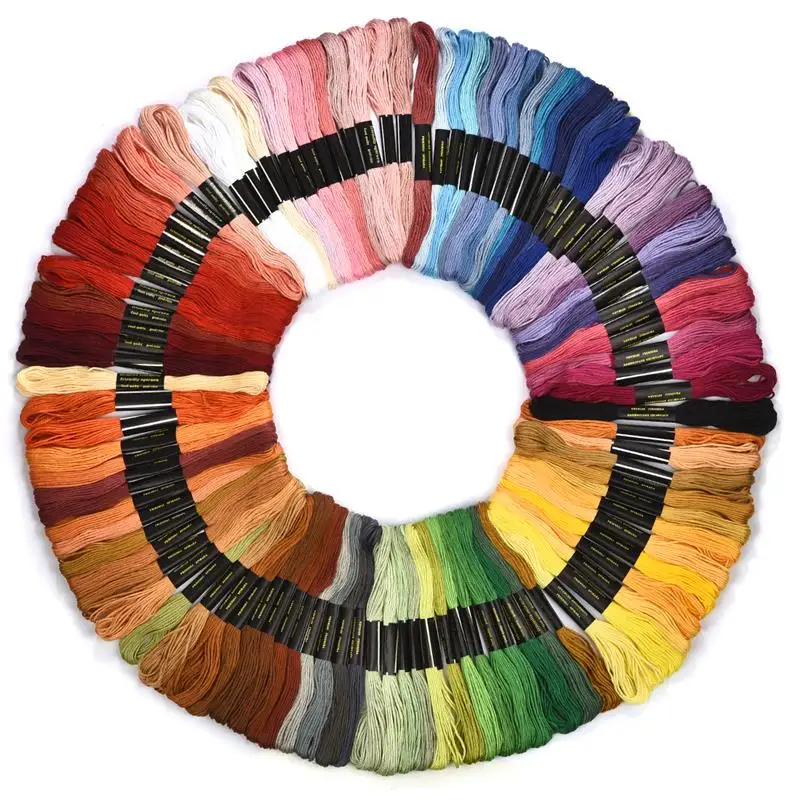 Multicolor Embroidery Thread Cross Stitch Floss Threads Cotton Sewing Skeins Skein Kit DIY Sewing Tool