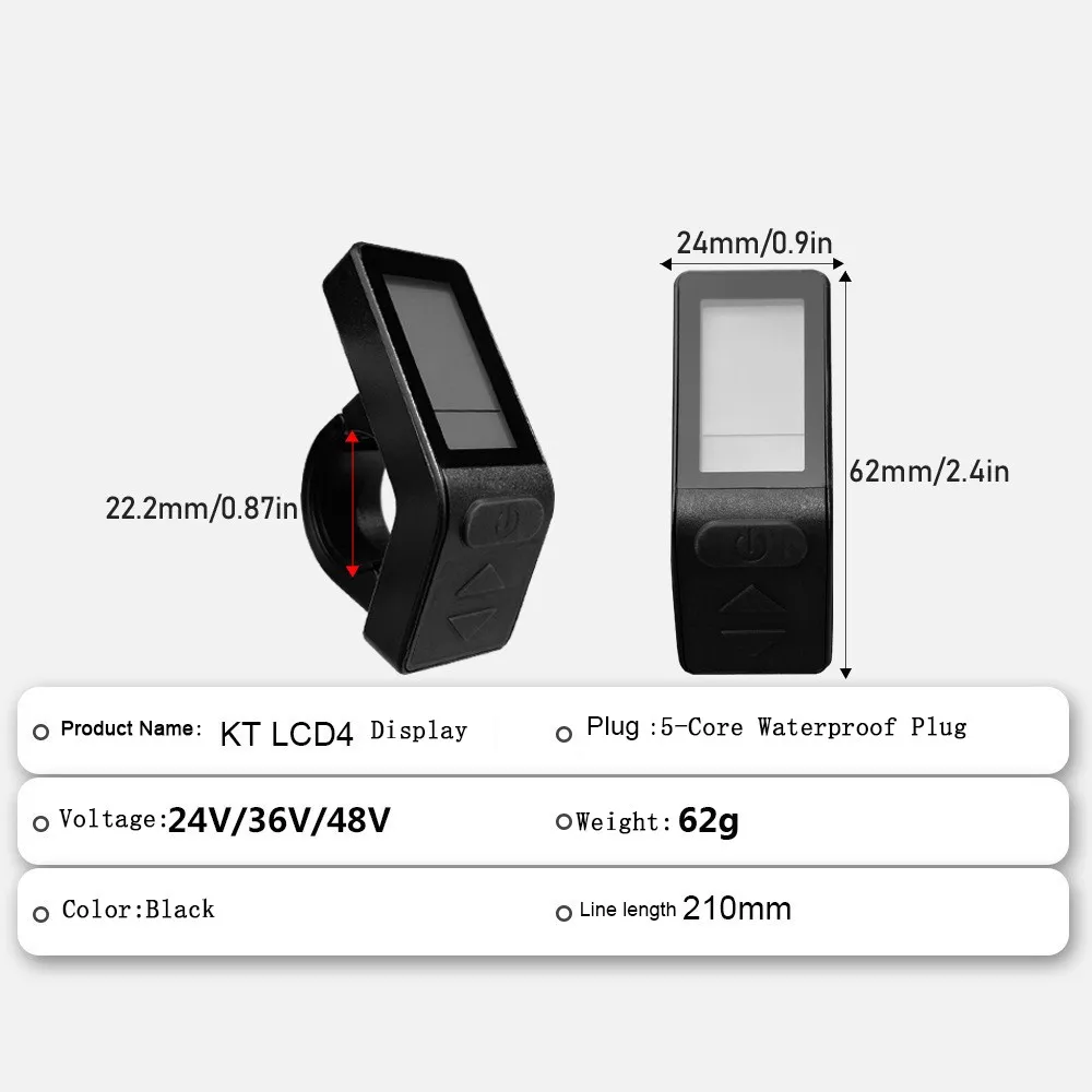 Mini Electric bicycle Display KT LCD4 Display Computer SM/Waterproof Plug Mountain bike refit accessories