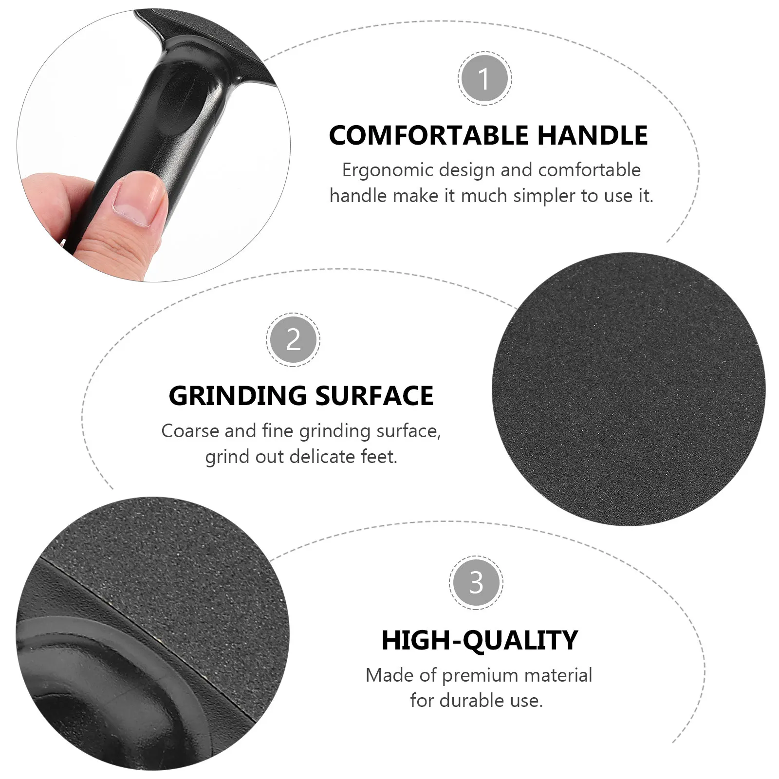 

Набор из 3 двусторонних пилок для педикюра, для удаления мозолей, для влажного и сухого использования, с эргономичной ручкой, легкий, большой размер, для удаления омертвевшей кожи