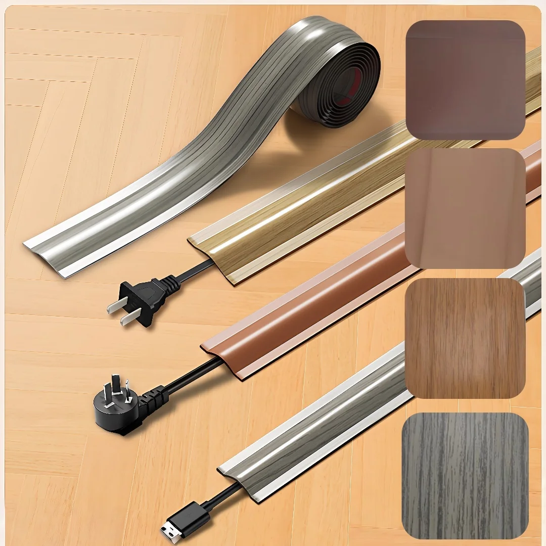 1pc 5.5x300cm High Quality Soft Cord Cover Durable Flexible Wire Cover PVC Cable Management Floor Cable Cover Indoor