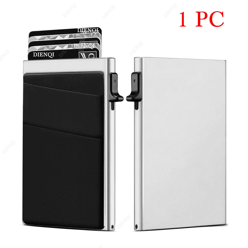 Anti-diefstal kaartenbeschermers Kaarthouder Minimalistische slimme portemonnee RFID-bescherming Aluminium metalen doos Kaarthouder Case Porte Carte