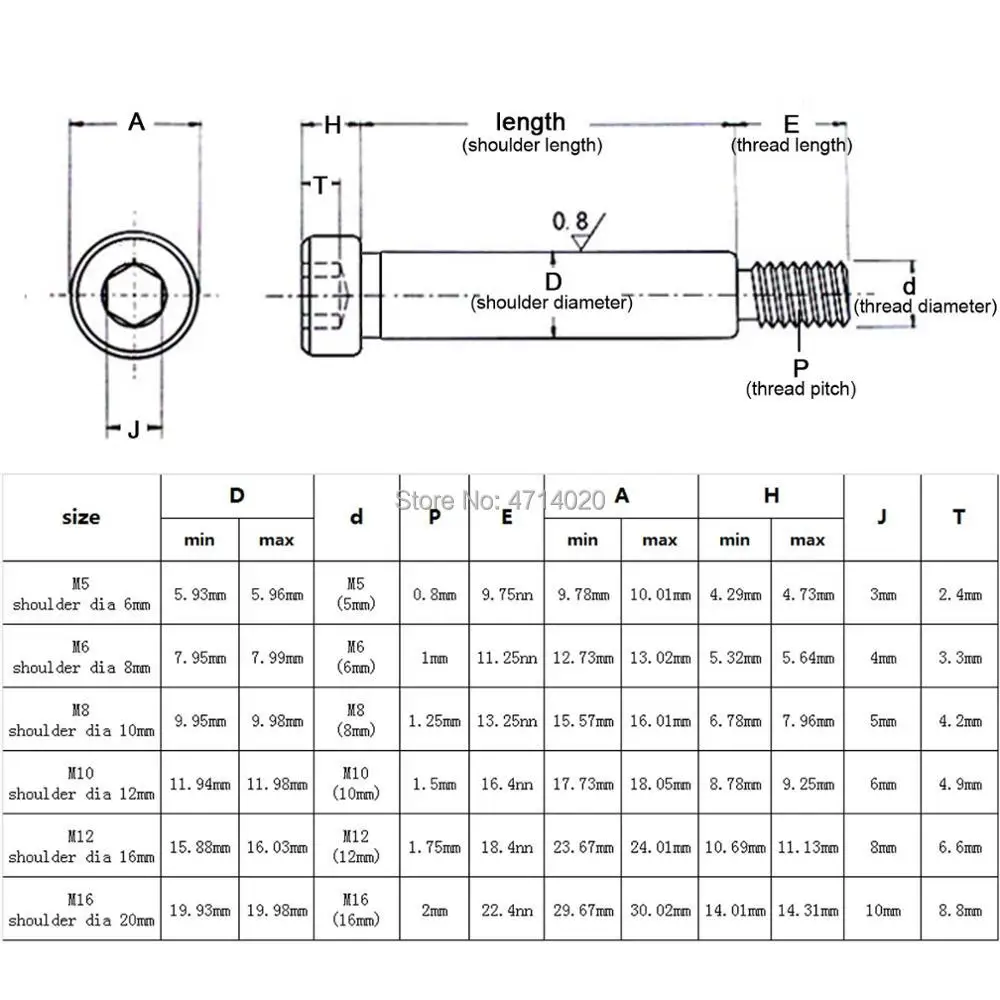 1pc M5 M6 M8 M10 Dia=6 8 10 12mm Grade 12.9 Steel Hex Hexagon Socket Cap Head Shoulder Roller Bearing Screw Bolt High Tensile