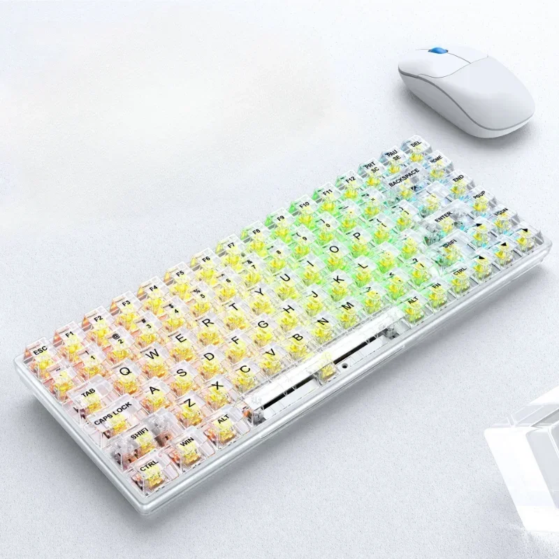 

Creative Transparent Mechanical Keyboards Hot-swappable Wired Laptop Keyboard Cool RGB Backlit Gaming Esports Computer Keyboard