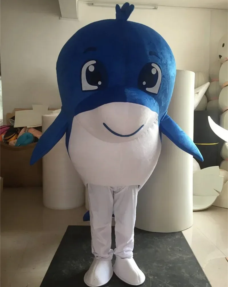 Kostium Maskotki Niebieskiego Rekina Cosplay Delfina Strój Kreskówkowy Karnawałowy Kostium Przebranie na Halloween Karnawał Cosplay