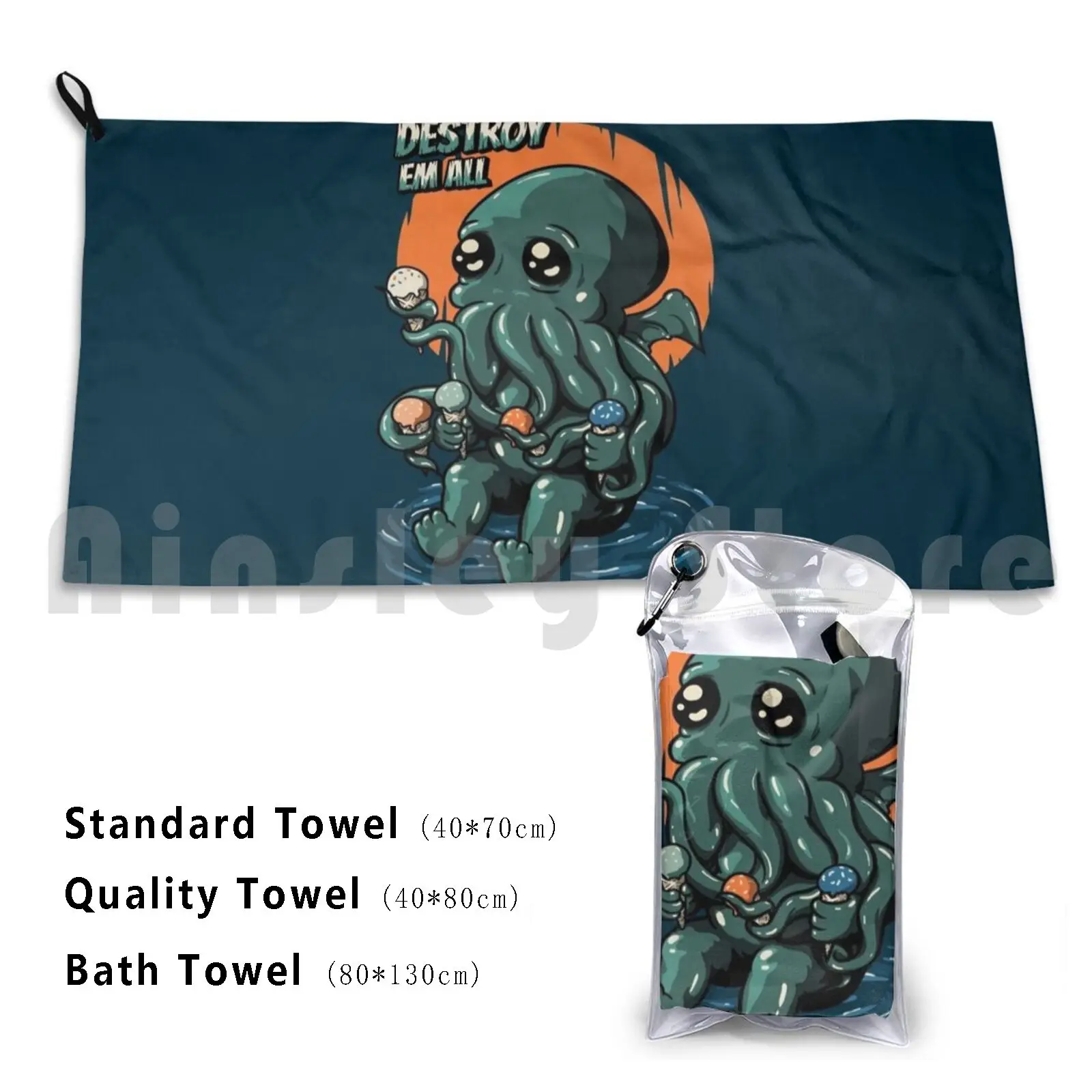 Ice Cream Destroyer-Baby Cthulhu Kids Bath Towel Beach Cushion Cthulhu Call Of Cthulhu Cthulhu Sea