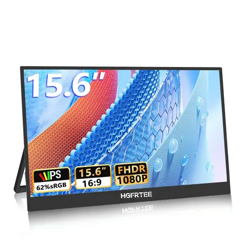 HGFRTEE 15.6inch Portable Monitor FHD-IPS Panel Second Screen for Laptop Gaming Extended Display with Type C HDMI