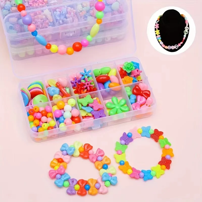 DIY Handmade Beaded Toy with Accessory Set Children Creative Girl Weaving Bracelet Jewelry Making Toys Educational Children Gift