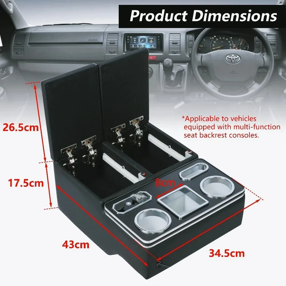 Reposabrazos para Coche Hiace Serie 200 DX, Consola Central, Caja  Consola Reposabrazos Dedicada para HiAce Serie 200 DX
