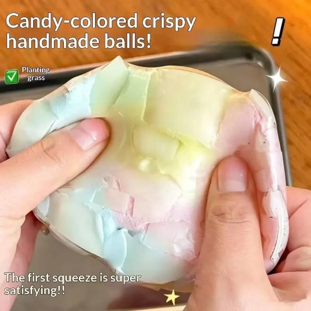Simulation Chocolate Chocolate Squish Ball Crispy Sound Slow Rebound Cracking Ball Handmade Soft Texture Crunchy Fidget Toy